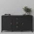 Barcila Wooden Sideboard with 2 Doors 3 Drawers - Matt Black