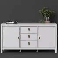 Barcila Wooden Sideboard with 2 Doors 3 Drawers - White