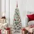Barco 210cm Flocked Snow Artificial Christmas Tree with LED and Baubles - White