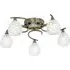 Barco 5 Lights Flush Ceiling Light - Antique Brass, Glass