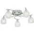 Barco 5 Lights Flush Ceiling Light - Chrome, Glass