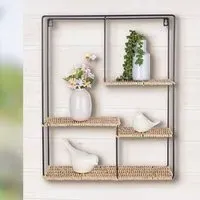 Barco Rectangular Wall Hung Shelving Unit - Black, Metal