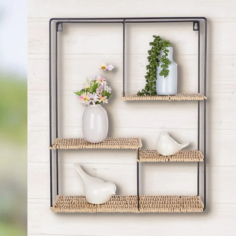 Barco Rectangular Wall Hung Shelving Unit - Black, Metal image