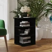 Bardia Side Table with 3 Shelves - Black, Engineered Wood