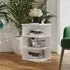 Bardia Side Table with 3 Shelves - White, Engineered Wood