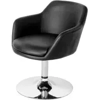 Bardwell Swivel Dining Chair - Black, Faux Leather