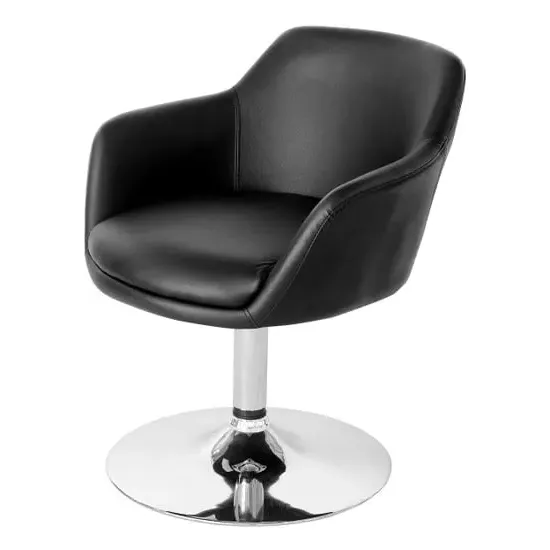 Bardwell Swivel Dining Chair - Black, Faux Leather image