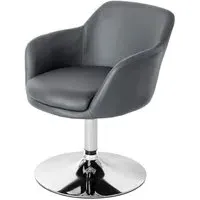 Bardwell Swivel Dining Chair - Grey, Faux Leather