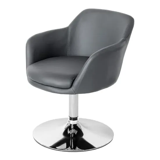 Bardwell Swivel Dining Chair - Grey, Faux Leather