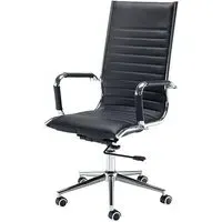 Bari High Back Executive Chair - Black, Faux Leather