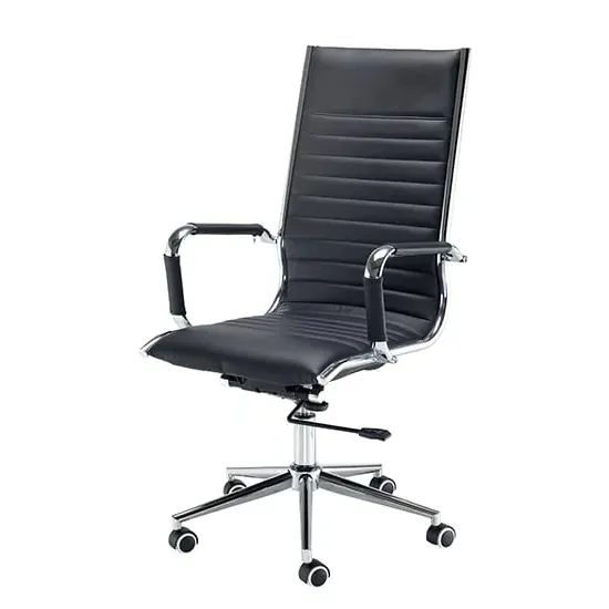 Bari High Back Executive Chair - Black, Faux Leather