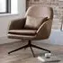 Barkhad Swivel Bedroom Chair - Brown, Faux Leather