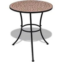 Barkla Mosaic Round Bistro Table - Terracotta, Ceramic alternate view