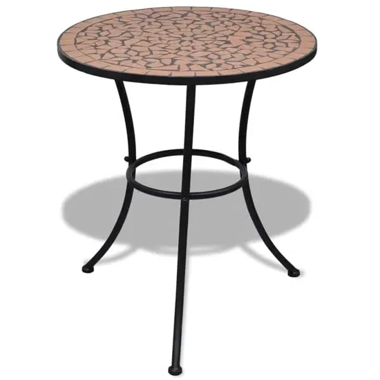 Barkla Mosaic Round Bistro Table - Terracotta, Ceramic product