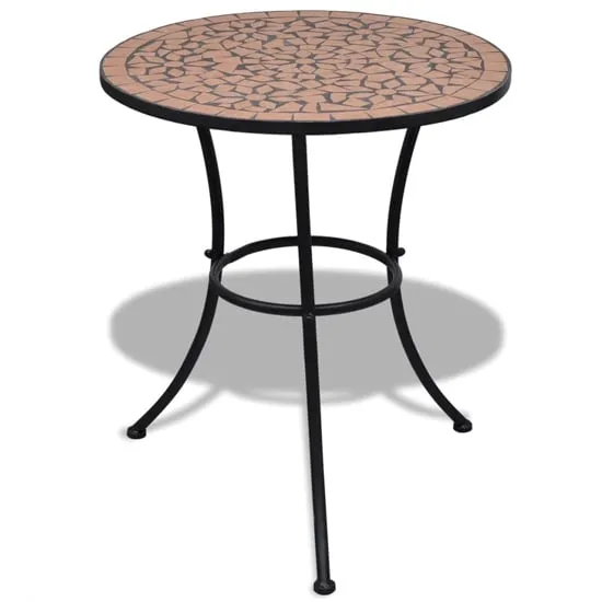 Barkla Round Mosaic Bistro Table - Terracotta, Ceramic