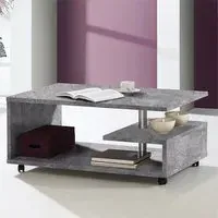 Barletta G-Shape Coffee Table with Storage - Grey, Wood