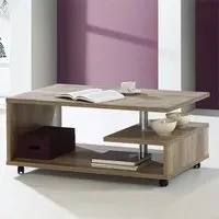 Barletta G-Shape Coffee Table with Storage - Wood