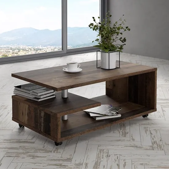 Barletta G-Shape Coffee Table with Storage - Wood