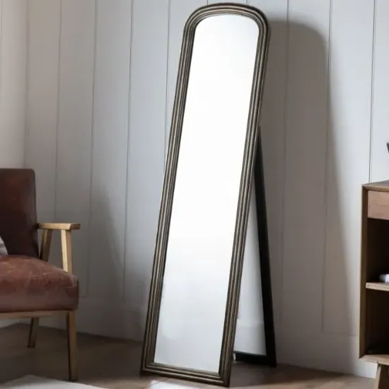 Barque Bevelled Cheval Mirror - Brushed Brass image