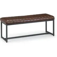 Barras Dining Bench - Brown, Faux Leather