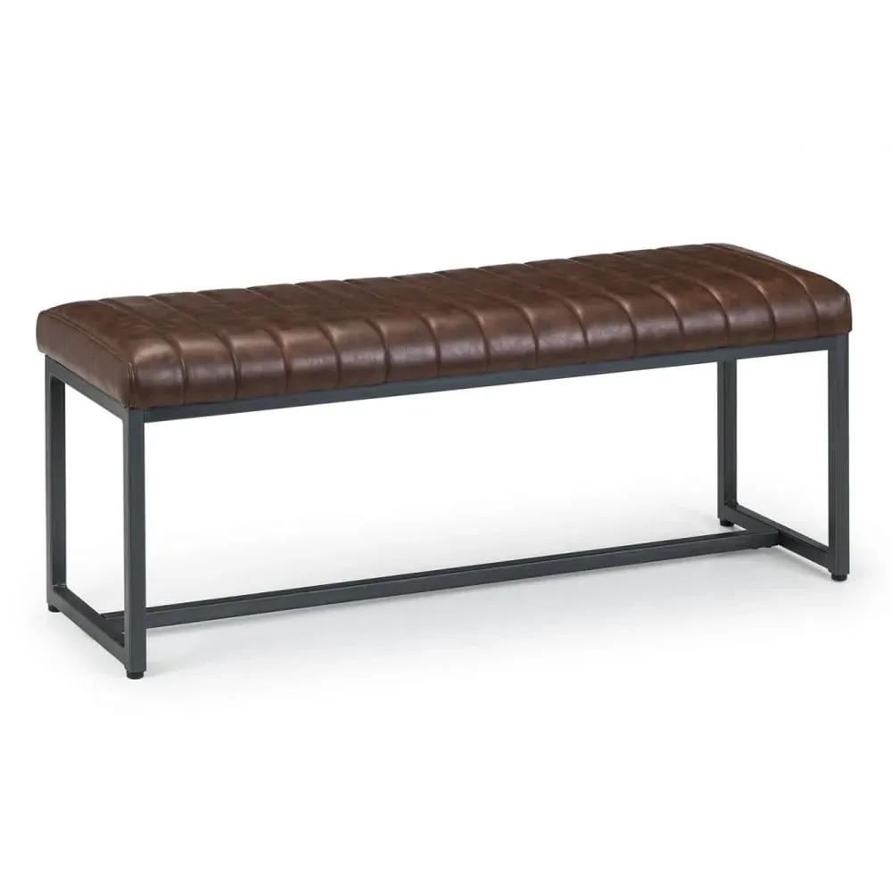 Barras Dining Bench - Brown, Faux Leather image