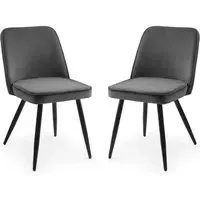 Barras Dining Chairs Pair - Grey, Velvet alternate view