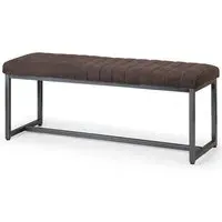 Barras Fabric Dining Bench - Charcoal Grey, Suede
