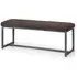 Barras Fabric Dining Bench - Charcoal Grey, Suede