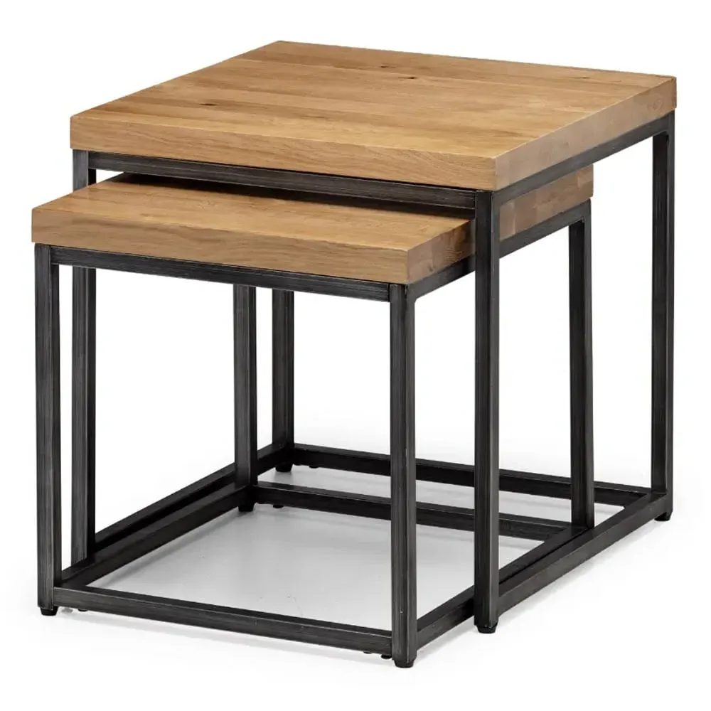 Barras Set of 2 Square Nest Tables - Oak