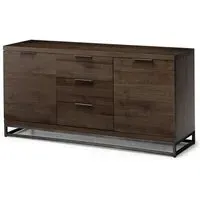 Barras Wooden Sideboard with 2 Doors 3 Drawers - Dark Oak