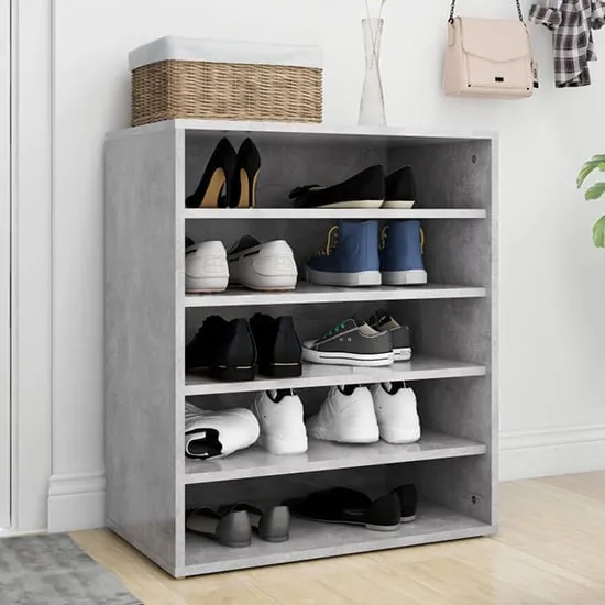 Barrera 5-Shelf Shoe Storage Rack - Concrete Effect, Engineered Wood product