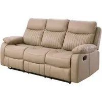 Barrie 3-Seater Recliner Sofa - Brown, Fabric