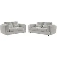 Barrie 3+2 Seater Sofa Set - Grey, Fabric