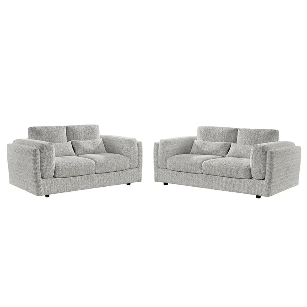 Barrie 3+2 Seater Sofa Set - Grey, Fabric