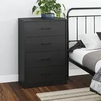 Barrie 4 Drawer Chest - Black Oak, MDF