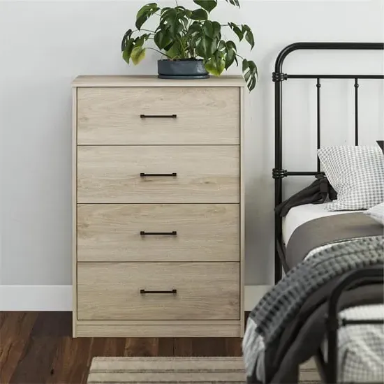 Barrie 4 Drawer Chest - Light Oak, MDF