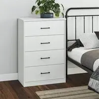 Barrie 4 Drawer Chest - White, MDF