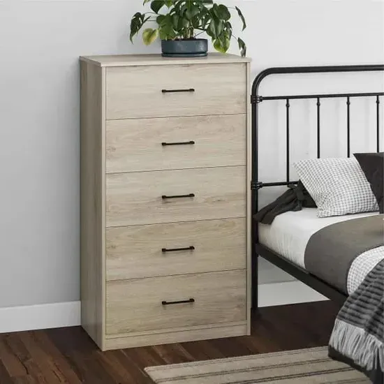 Barrie 5 Drawer Chest - Light Oak, MDF