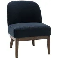 Barrie Bedroom Chair with Oak Legs - Blue, Fabric