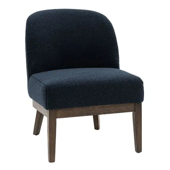 Barrie Bedroom Chair with Oak Legs - Blue, Fabric image