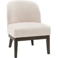 Barrie Bedroom Chair with Oak Legs - Vanilla, Fabric
