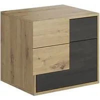 Barrie Bedside Cabinet with 2 Drawers - Artisan Oak