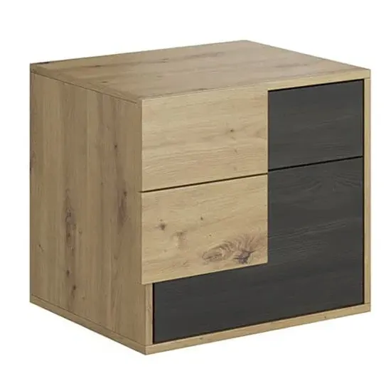 Barrie Bedside Cabinet with 2 Drawers - Artisan Oak
