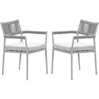 Barrie Dining Chairs with Cushion (Pair) - Taupe, Aluminium alternate view