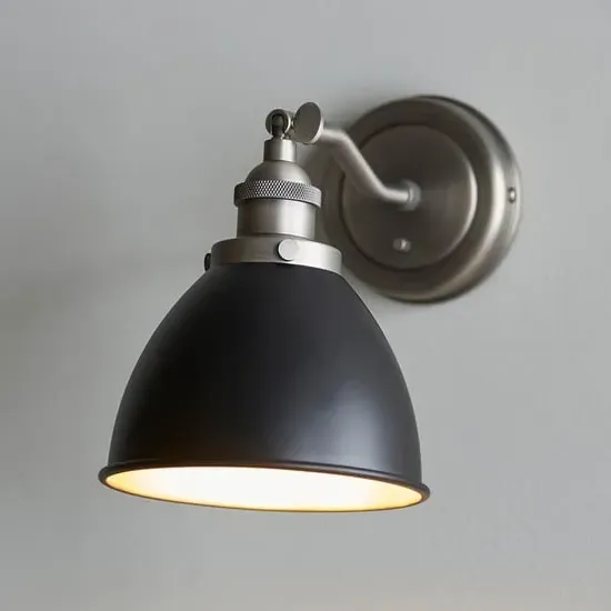 Barrie Franklin Rolled Edge Wall Light - Black, Metal image