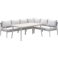 Barrie Garden Lounge Dining Set - Taupe