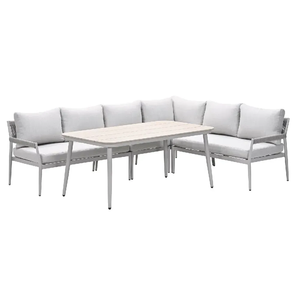Barrie Garden Lounge Dining Set - Taupe