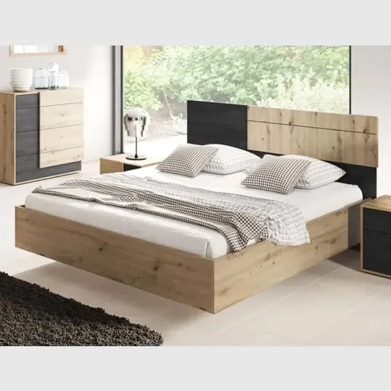 Barrie King Size Bed Frame - Artisan Oak