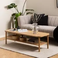 Barrie Rectangular Coffee Table with Undershelf - Oak