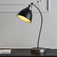 Barrie Rolled Edge Metal Shade Task Table Lamp - Black